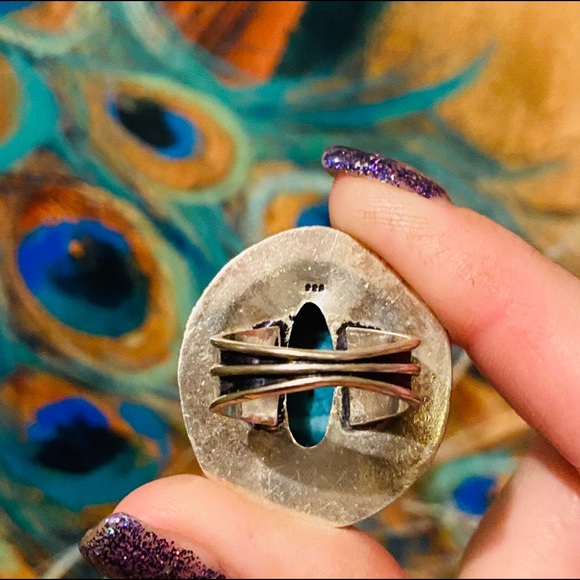 925 blue solar quartz ring sz: 7.5 - Picture 4 of 4